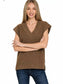 Zenana Ribbed Slit V-Neck Sweater Vest nicholesgifts