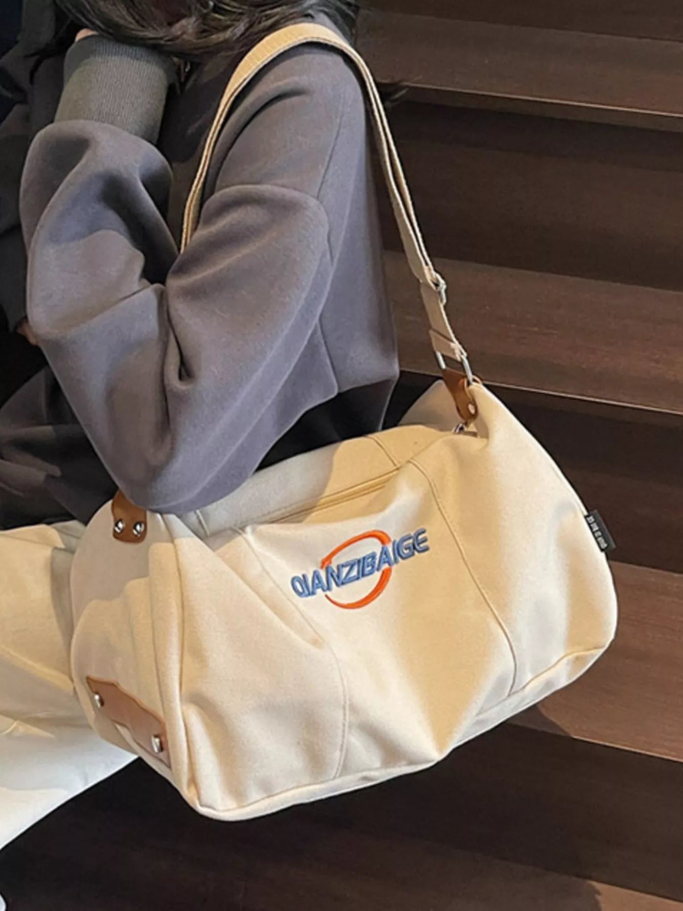 Canvas Duffel Bag with Adjustable Shoulder Strap nicholesgifts
