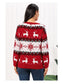 Women Reindeer Round Neck Christmas Sweater nicholesgifts