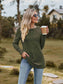 Ribbed Round Neck Long Sleeve Tee nicholesgifts