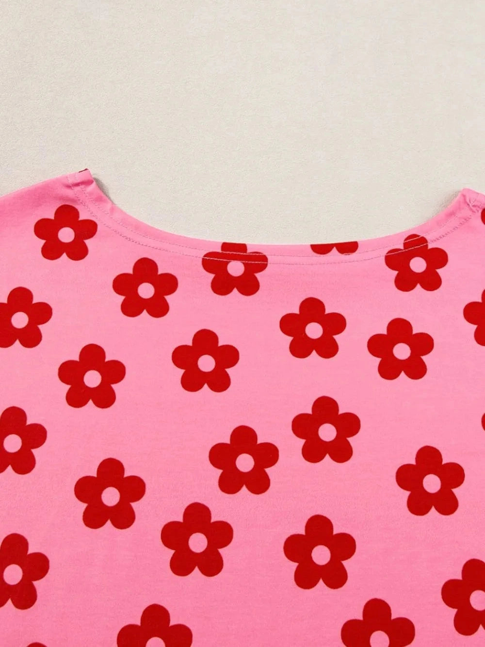 Floral Cropped Tee and Shorts Lounge Set nicholesgifts