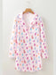 Printed Collared Neck Long Sleeve Lounge Dress nicholesgifts