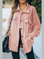 Button Up Collared Neck Long Sleeve Jacket nicholesgifts