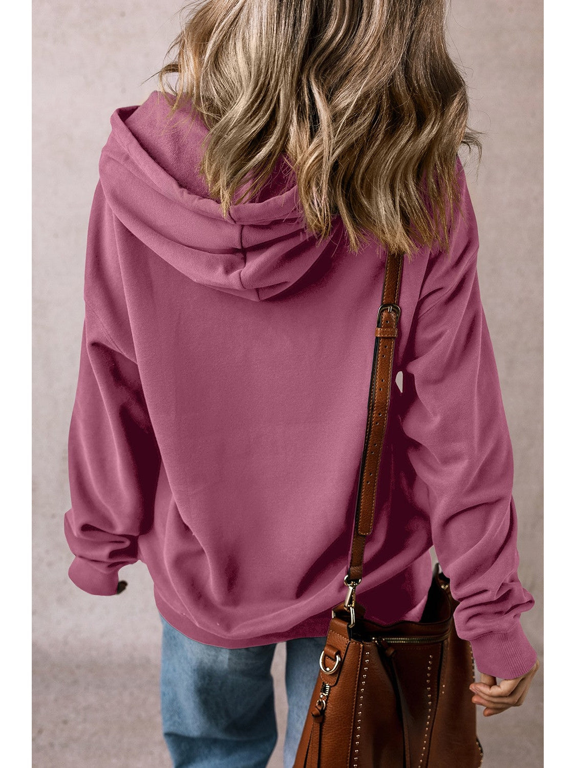 Women Drawstring Pocketed Long Sleeve Hoodie nicholesgifts