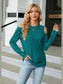 Dropped Shoulder Long Sleeve Blouse nicholesgifts