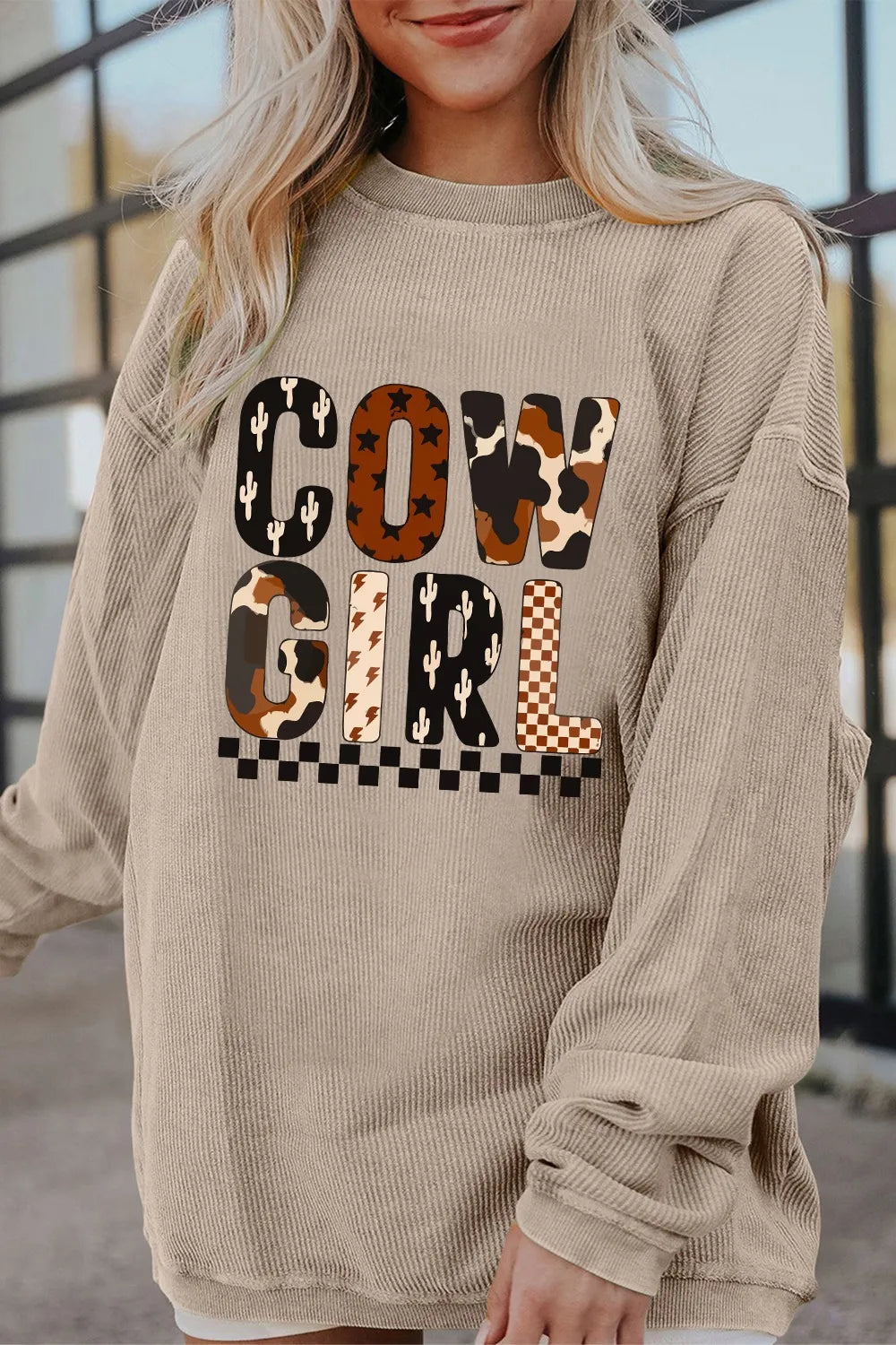 Cowgirl Graphic Long Sleeve Sweatshirt