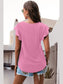 Ruffled Round Neck Cap Sleeve Blouse nicholesgifts