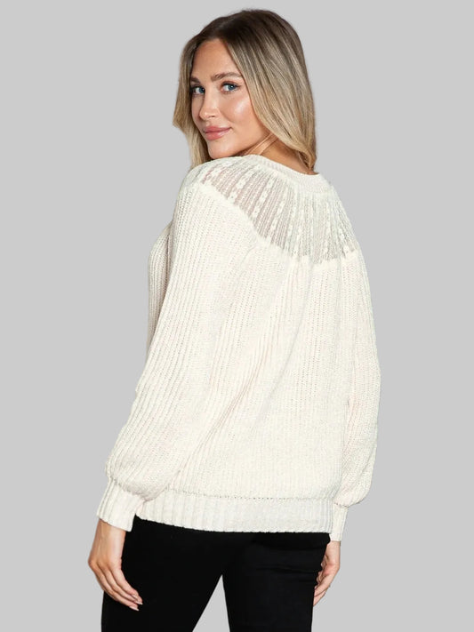 Round Neck Rib-Knit Sweater nicholesgifts