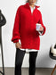Ribbed Half Zip Long Sleeve Sweater nicholesgifts