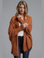 Dolman Sleeve Open Front Ribbed Trim Longline Cardigan nicholesgifts