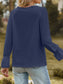 Lace Trim V-Neck Blouse with Flounce Sleeves nicholesgifts