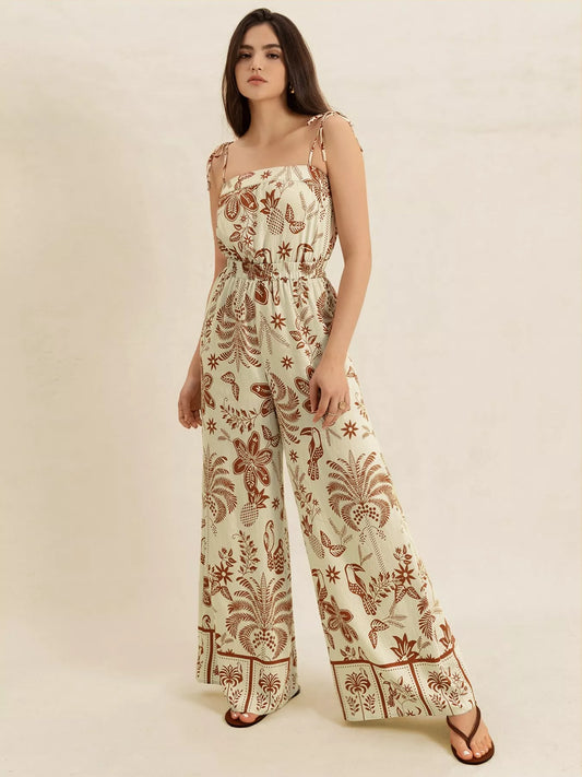 Tie Strap Wide Leg Jumpsuit nicholesgifts