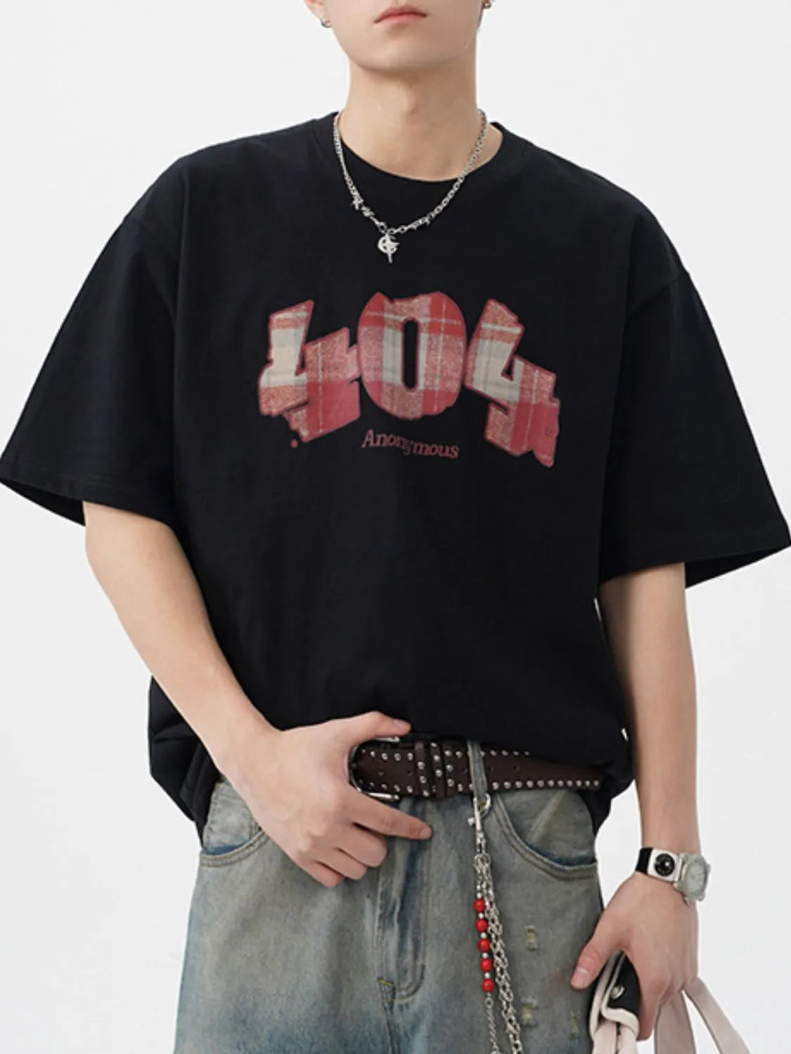 Men's Plus Size Round Neck Half Sleeve T-Shirt Trendsi