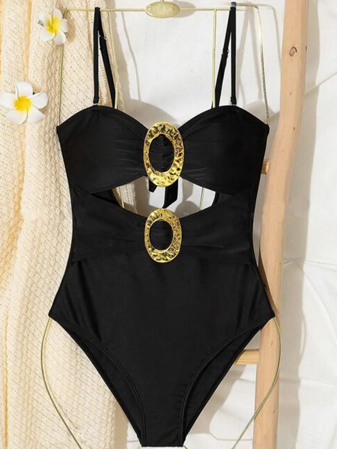 Women Cutout Sweetheart Neck One-Piece Swimwear nicholesgifts
