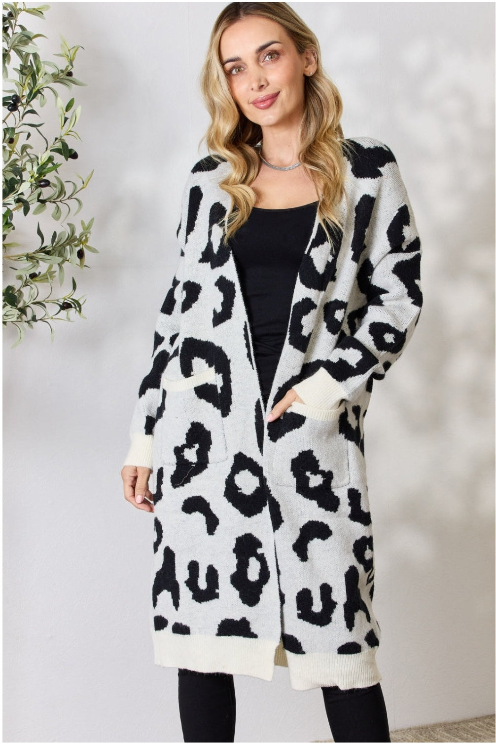 BiBi Leopard Open Front Cardigan nicholesgifts