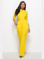 Mock Neck Tie-Waist Half Sleeve Jumpsuit nicholesgifts