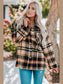 Plaid Button Front Shirt Jacket with Breast Pockets nicholesgifts