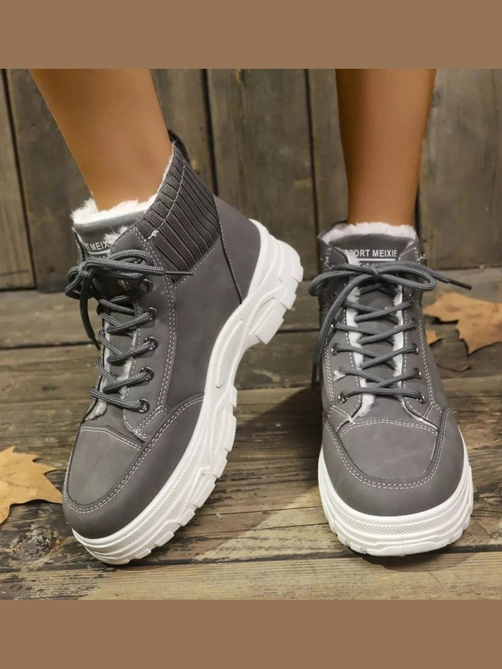 Plush Lining Lace Up Boots nicholesgifts