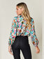 Women Double Take Full Size Printed Button Up Long Sleeve Shirt nicholesgifts