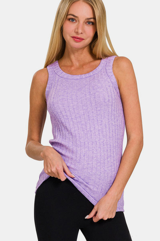 Zenana Ribbed Round Neck Tank nicholesgifts