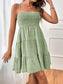 Women Smocked Tiered Sleeveless Mini Summer Dress nicholesgifts