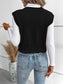 Full Size Button Up V-Neck Sweater Vest nicholesgifts