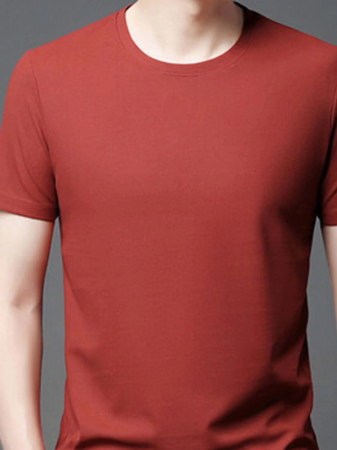 Men's Plus Size Round Neck Short Sleeve T-Shirt Trendsi
