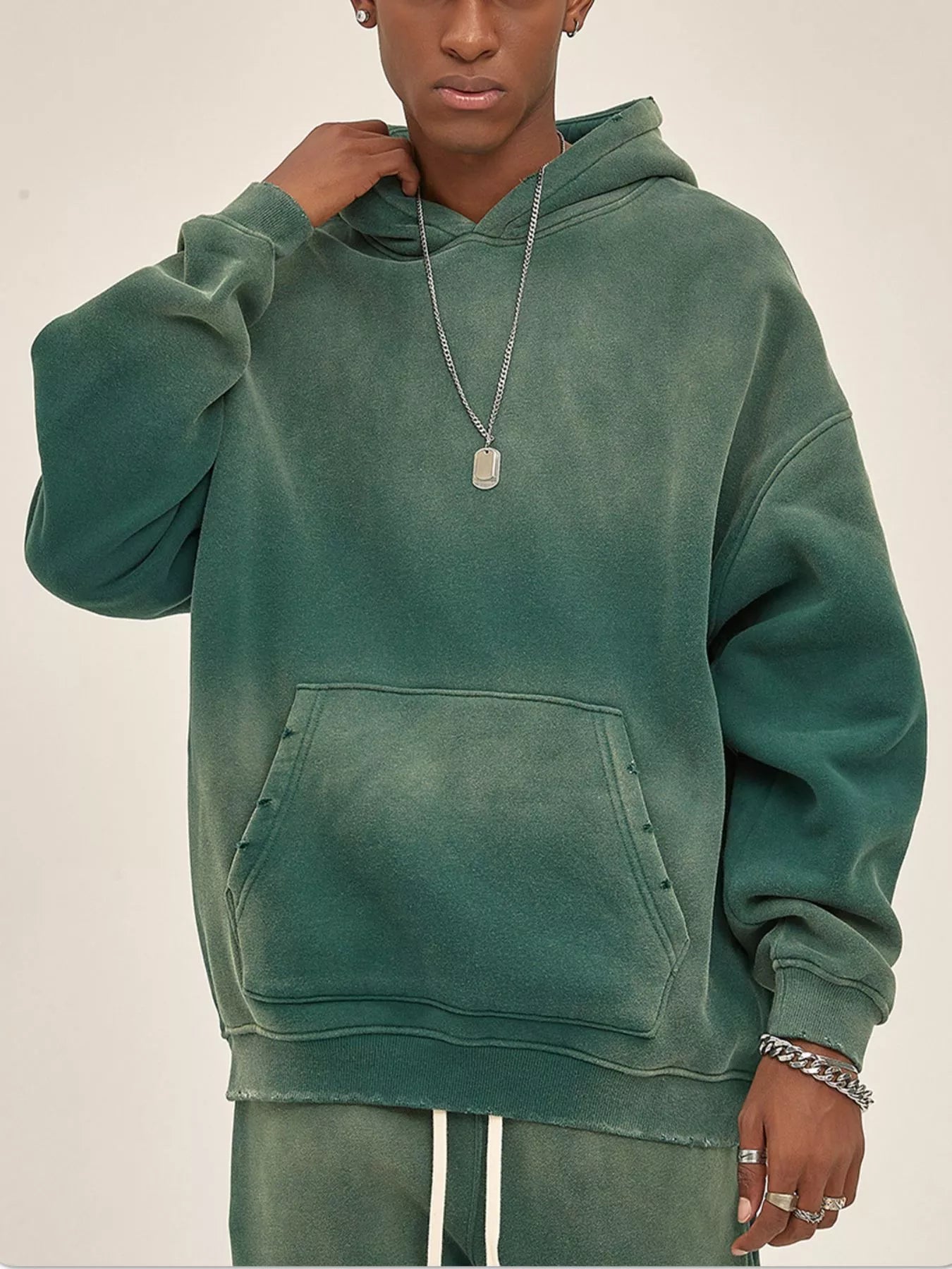 Men's Dropped Shoulder Long Sleeve Hoodie NicholesGifts
