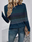 Striped Round Neck Long Sleeve T-Shirt nicholesgifts