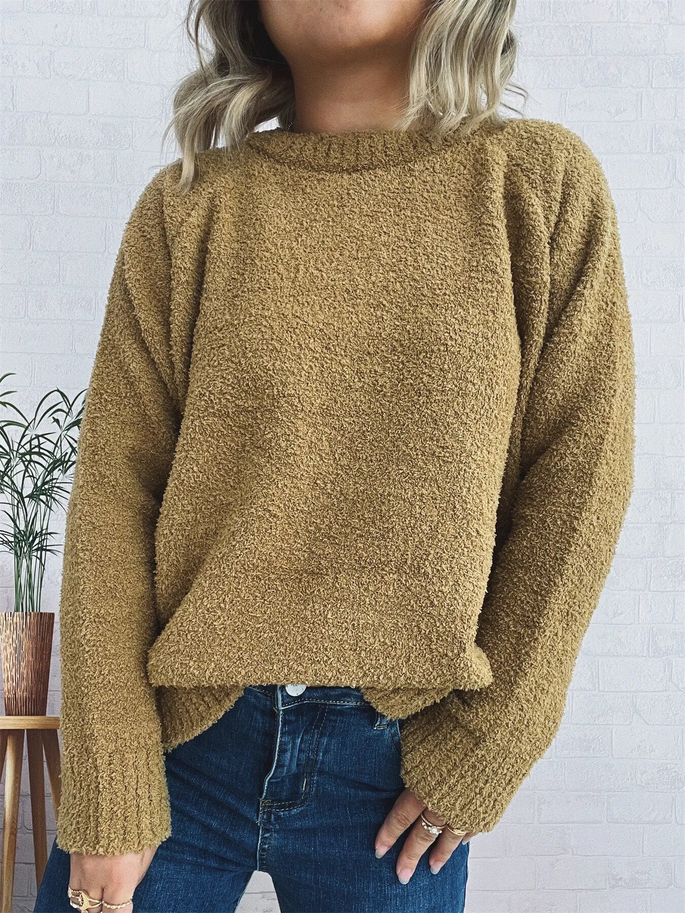 Round Neck Raglan Sleeve Sweater