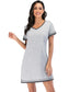 Contrast Trim Short Sleeve Lounge Dress nicholesgifts