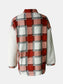 Fuzzy Button Up Long Sleeve Jacket nicholesgifts