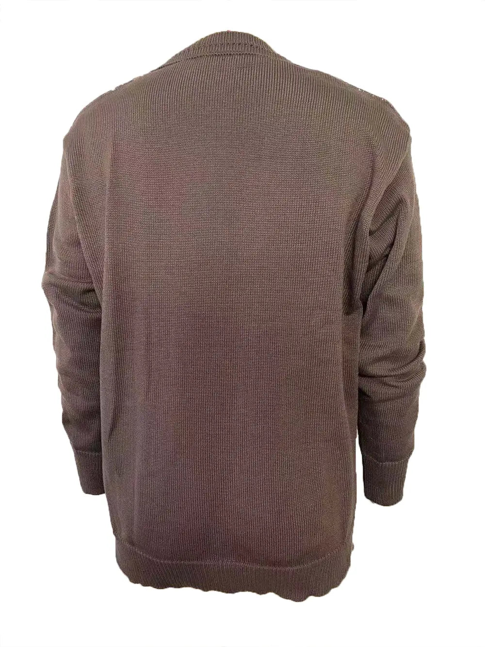 Geometric V-Neck Long Sleeve Sweater Trendsi