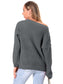 Boat Neck Drop Shoulder Long Sleeve Sweater nicholesgifts