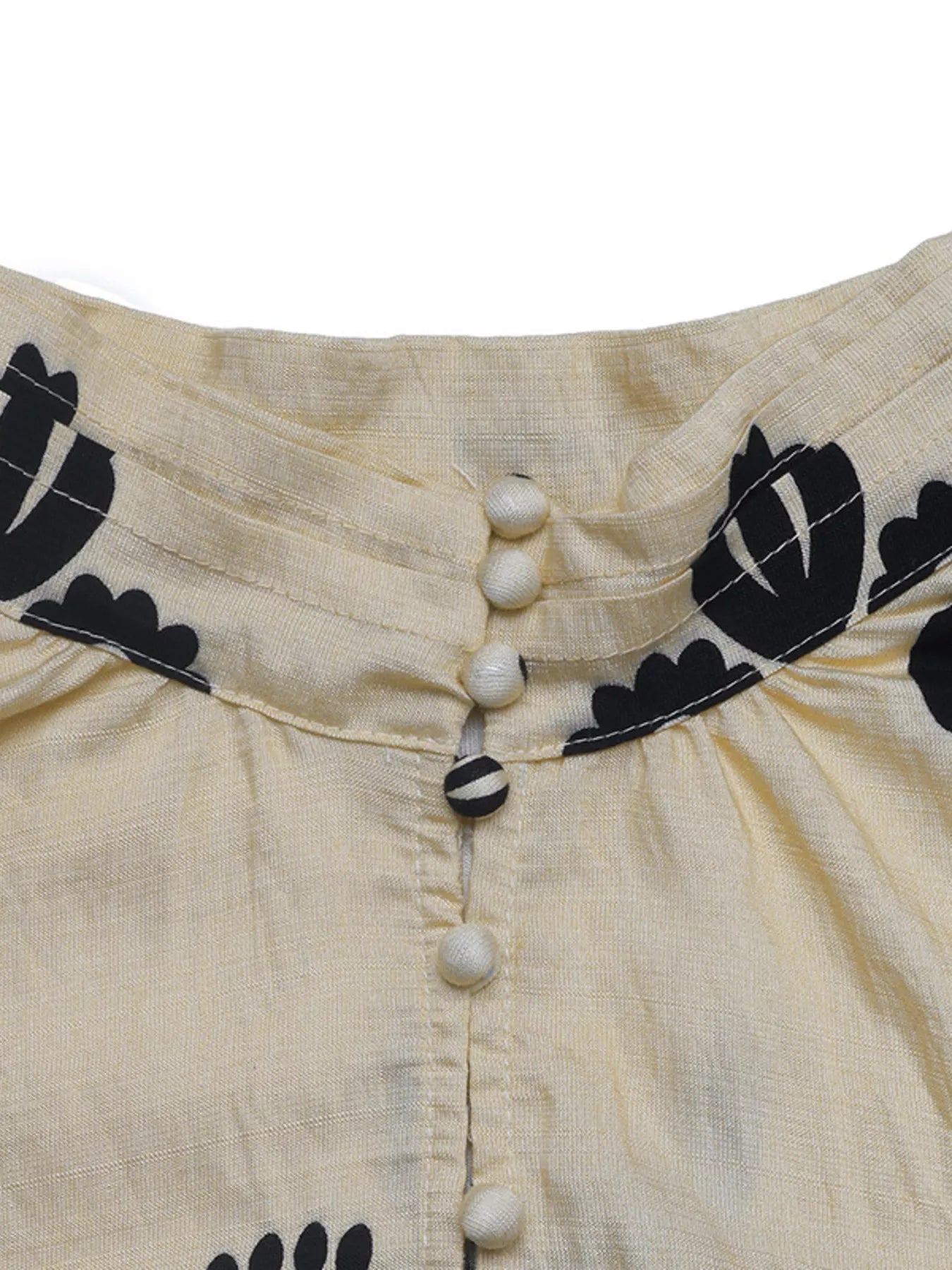 Printed Notched Lantern Sleeve Blouse NicholesGifts