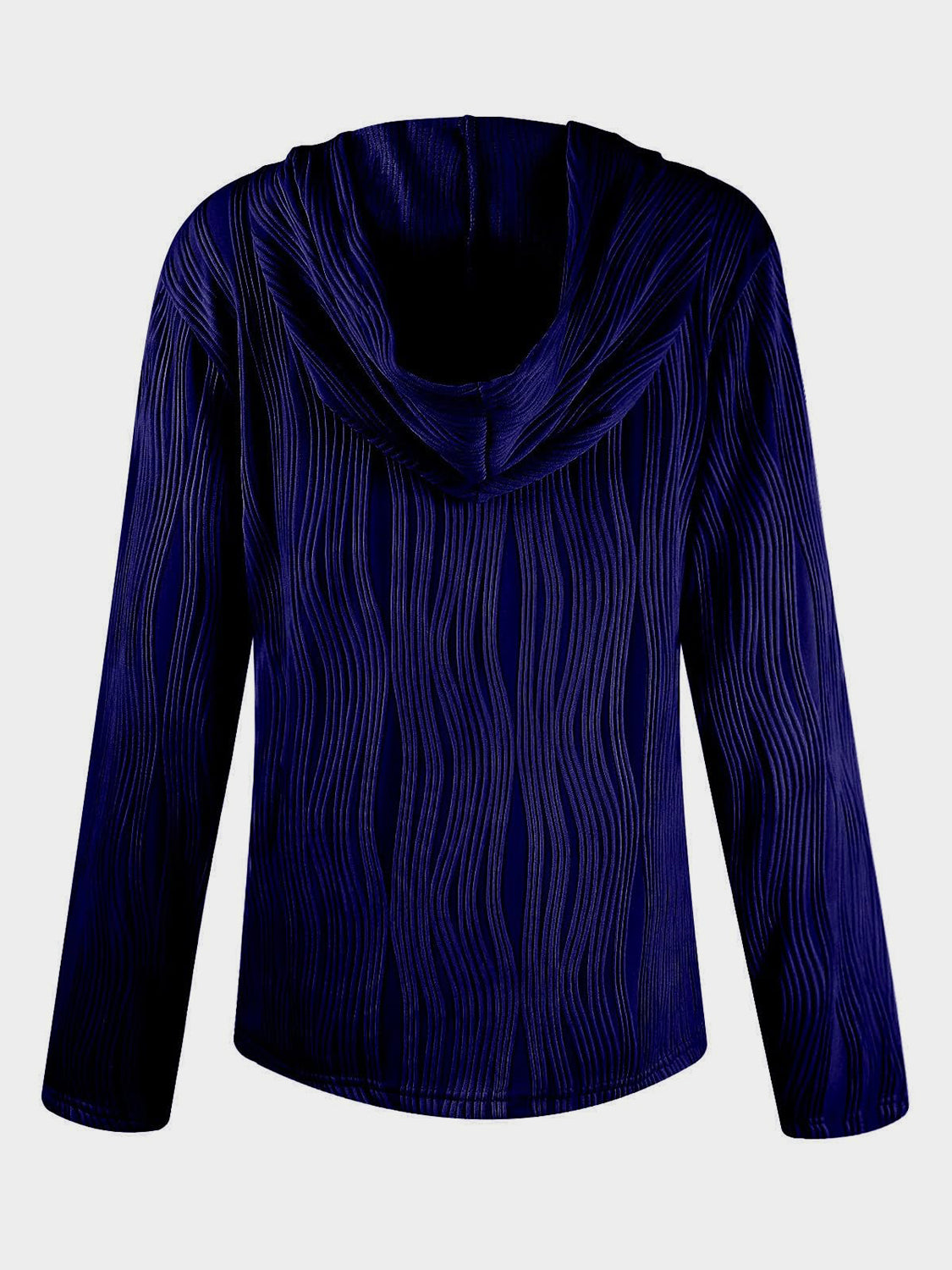 Women Textured Long Sleeve Hoodie nicholesgifts