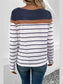 Perfee Striped Round Neck Long Sleeve T-Shirt nicholesgifts