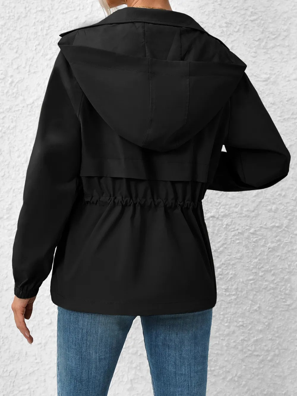 Ivy Lane Drawstring Zip Up Hooded Jacket nicholesgifts