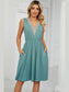 Pocketed V-Neck Wide Strap Dress nicholesgifts