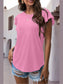 Ruffled Round Neck Cap Sleeve Blouse nicholesgifts