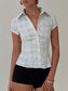 Plaid Short Sleeve Button-Up Shirt nicholesgifts