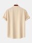 Men's Stand Collar Short Sleeve Henley Shirt nicholesgifts