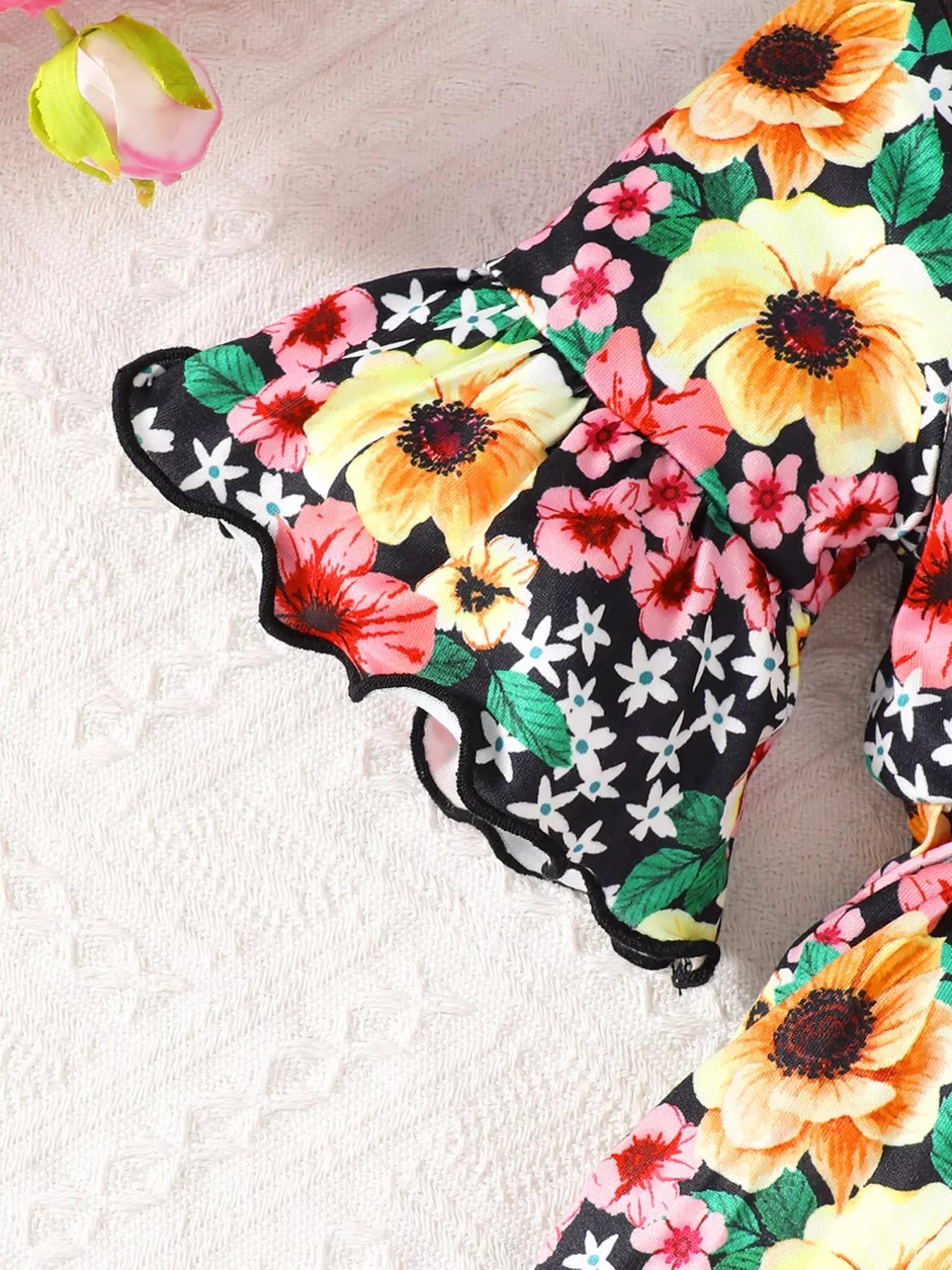 Children's Floral Bell Sleeve Top and Pants Set NicholesGifts