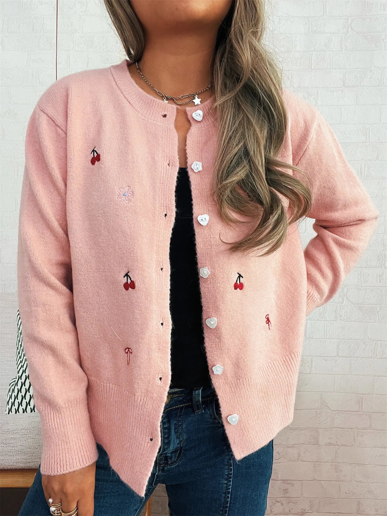 Ribbed Button-Front Knit Cardigan
