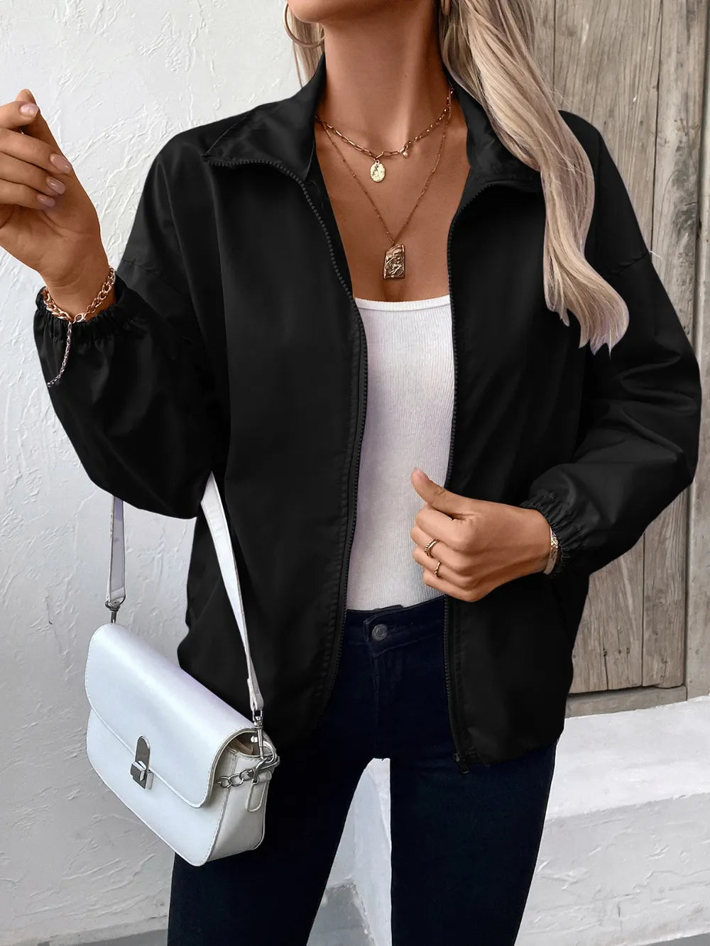 Ivy Lane Pocketed Zip Up Long Sleeve Jacket nicholesgifts