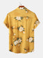 Men's Plus Size Floral Print Short Sleeve Button Down Shirt nicholesgifts