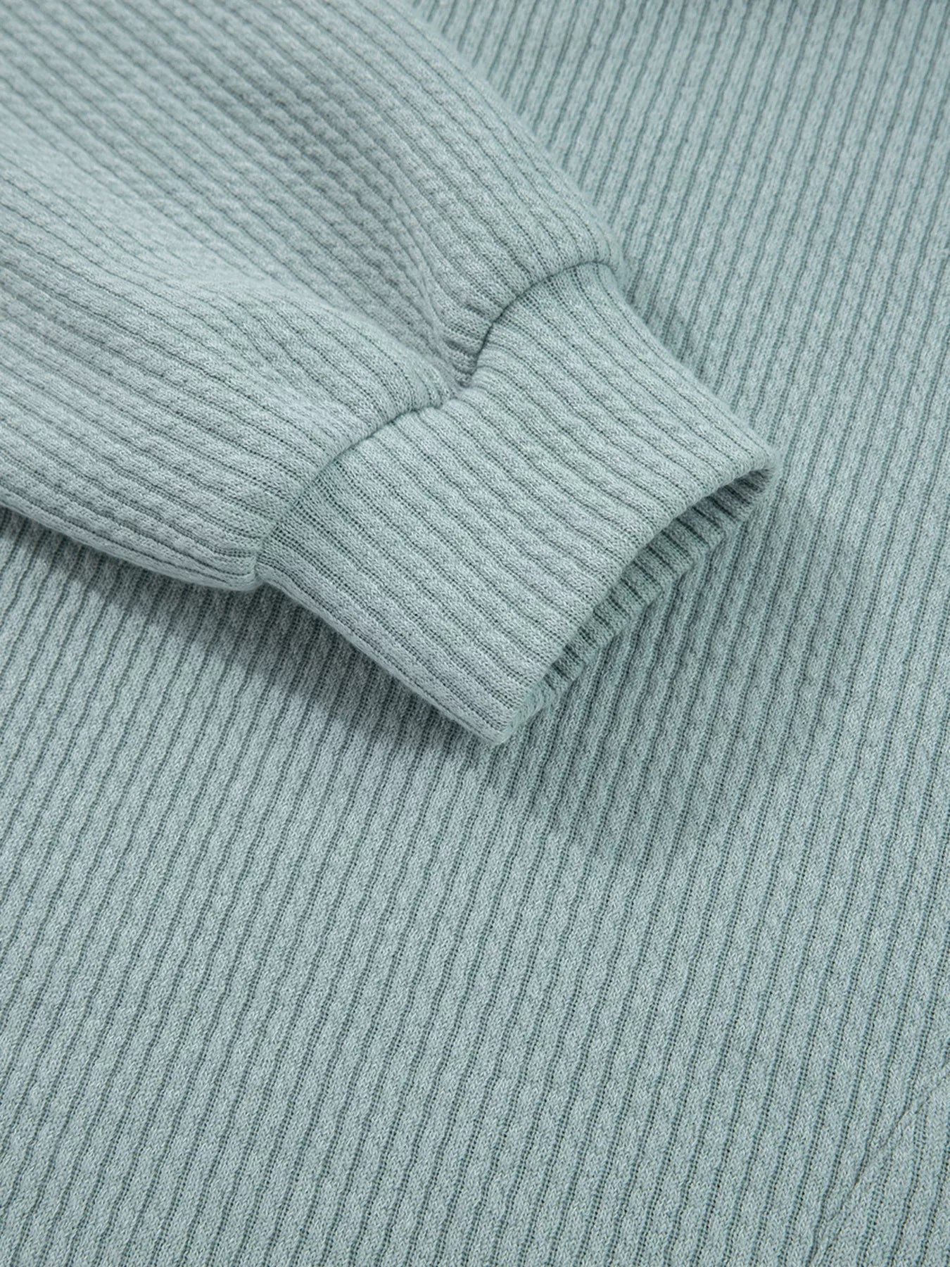 Ribbed Drop Shoulder Knit Hoodie Trendsi