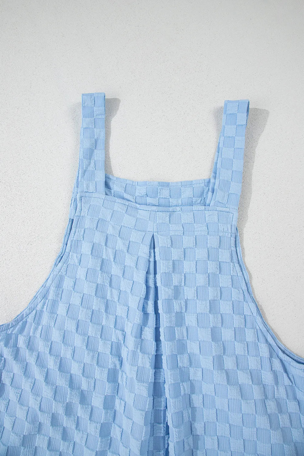 Checkered Pocketed Wide Leg Overalls Trendsi