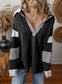Color Block Striped Johnny Collar Sweatshirt nicholesgifts