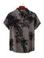 Men's Plus Size Printed Short Sleeve Button Down Casual Shirt nicholesgifts